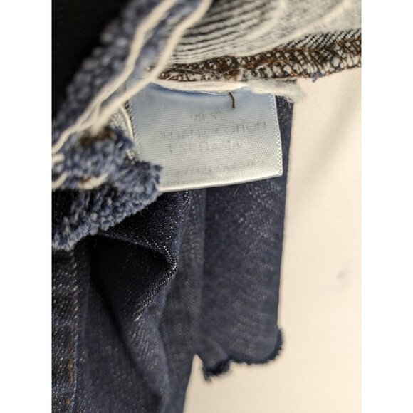 Eileen Fisher Jeans Size Small 30x29 Dark Blue Straight Leg Denim Raw Hem - Picture 8 of 8